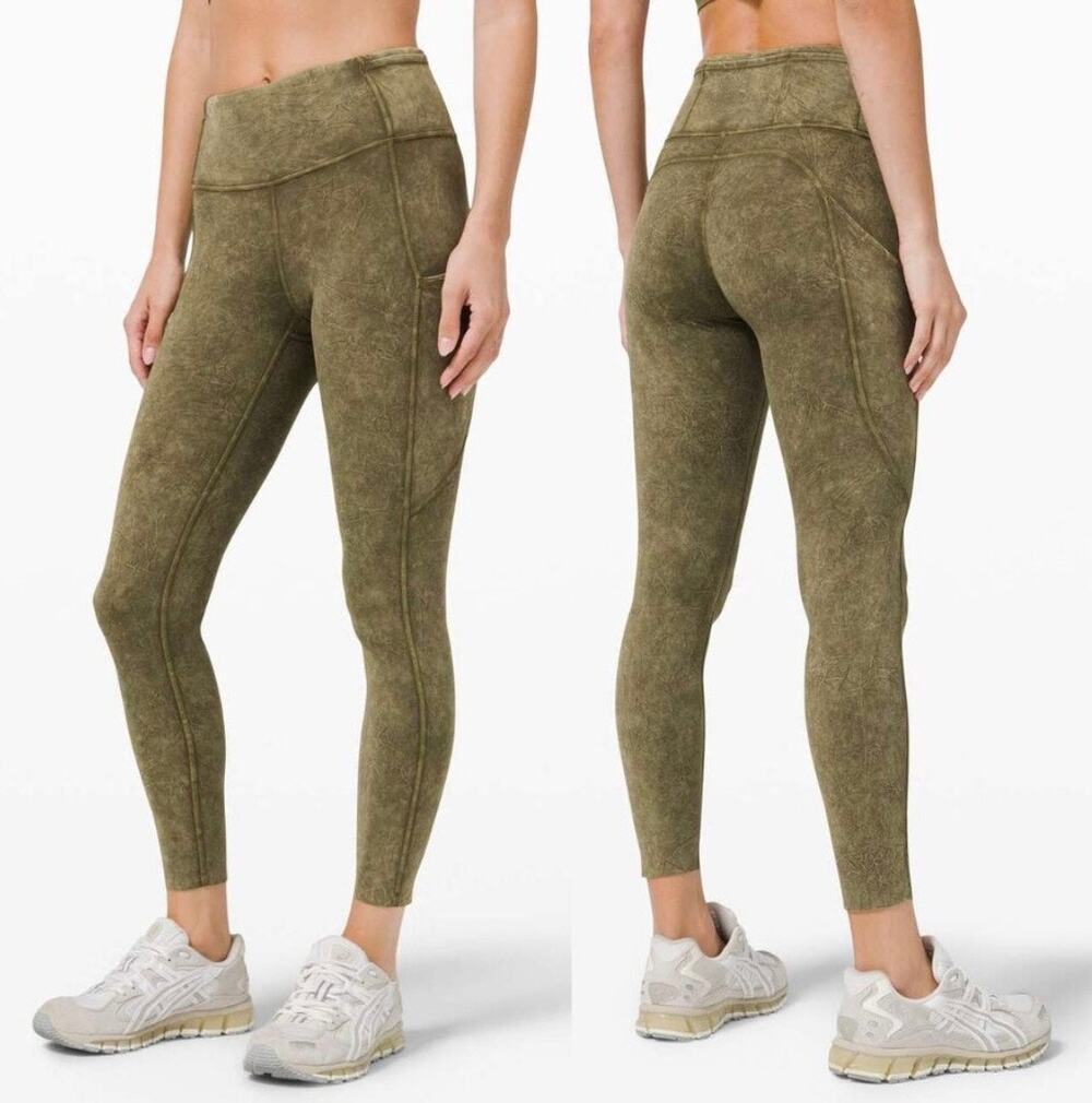 Lululemon Athletica Fast & Free High-Rise 25" Leggings Size 6 Moss Green